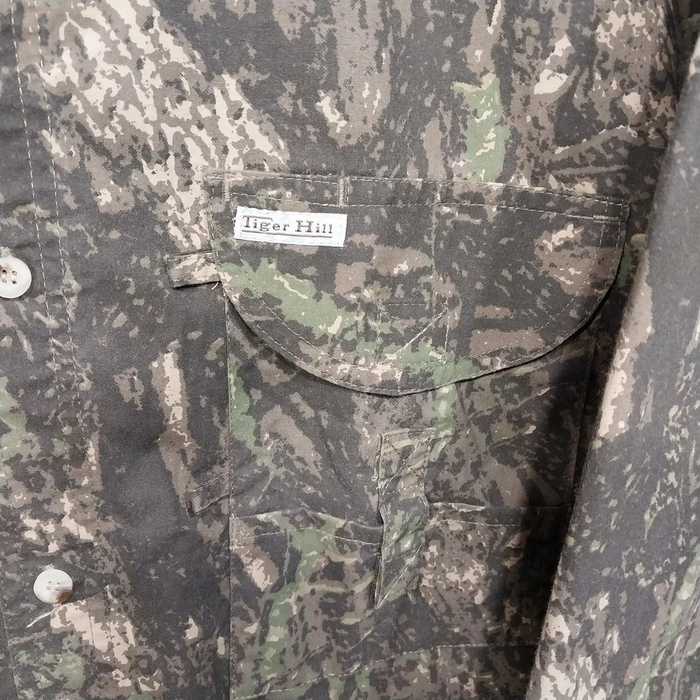 Tiger Hill Fishing Shirt Mens Camo Performance Poplin 4XL Tall Camouflage